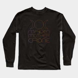 Maiden Mothe Crone, Tripple Goddess Symbol  | Traditional witchcraft Long Sleeve T-Shirt